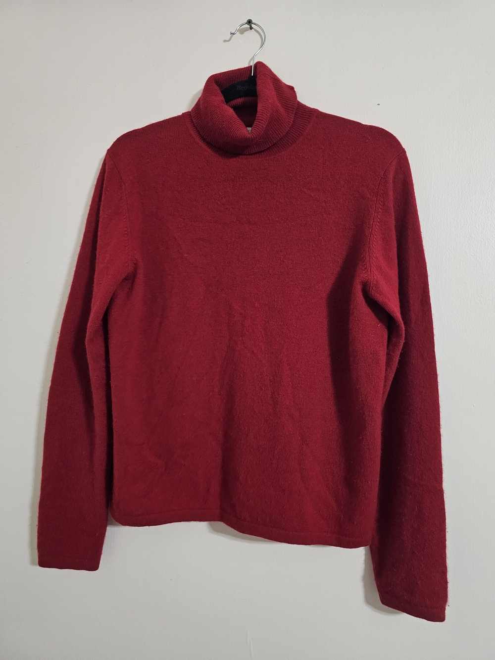Valerie Stevens Medium 2 Ply Cashmere Red Turtleneck Sweater